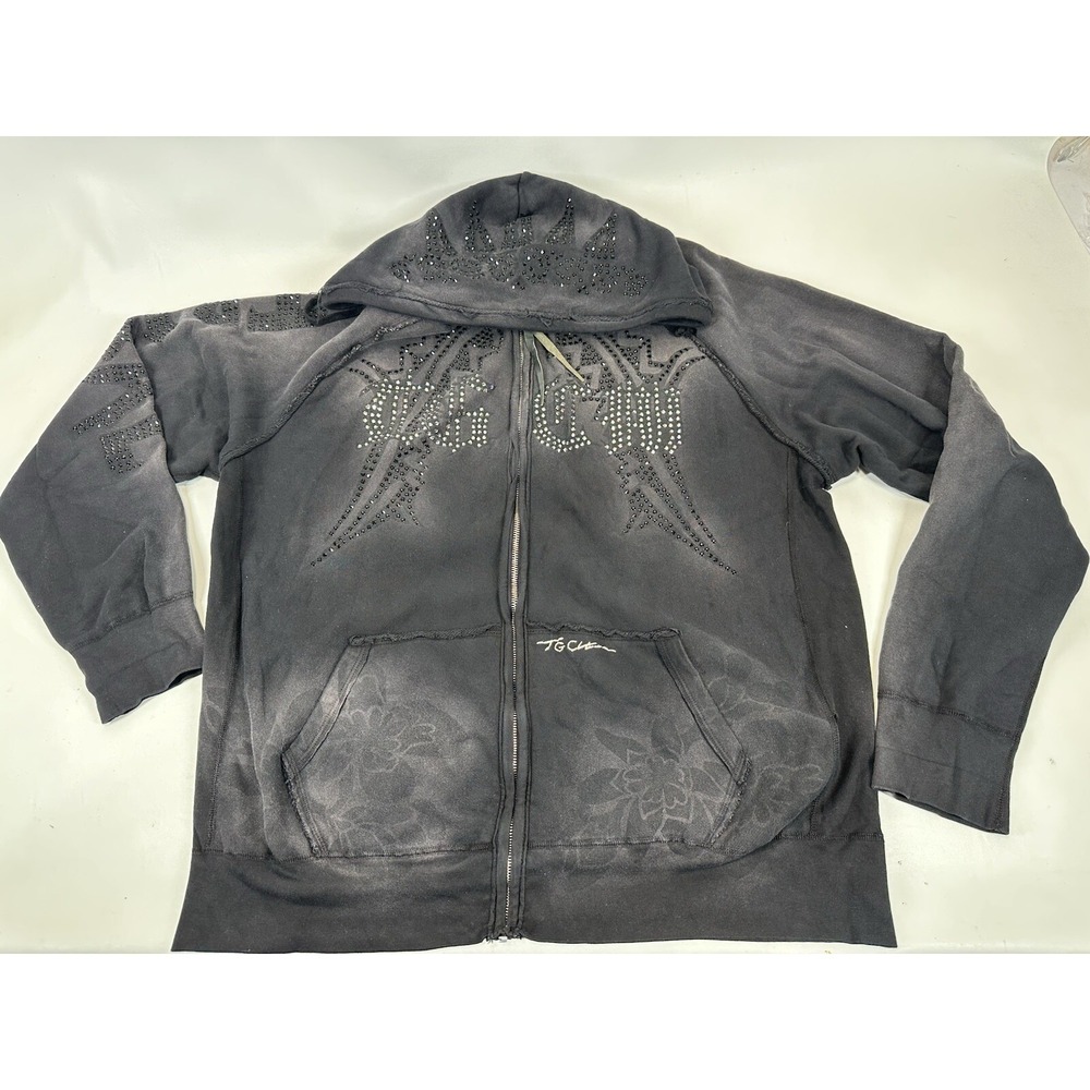 The Great China Wall Hoodie Crystals Skulls‎ Flowers Street Wear Men's 3X NWT